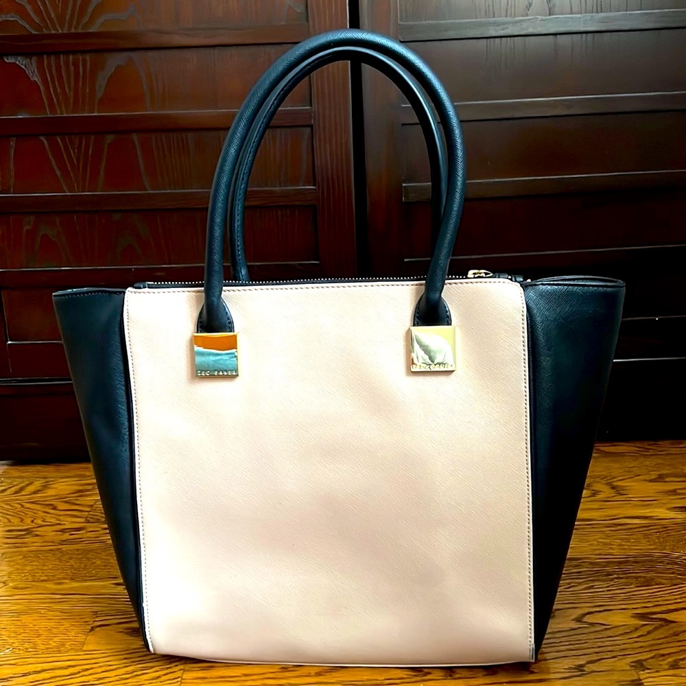 Ted Baker Tote - two tone. Black & taupe.